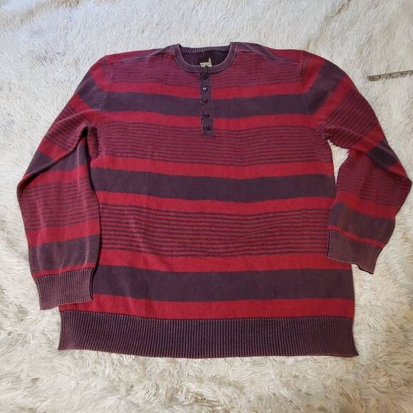 Weekendz off henley stripe Pullover sweatshirt L - Picture 1 of 5
